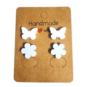 Butterfly Bloom Acrylic Stud Earrings – 2 Pair